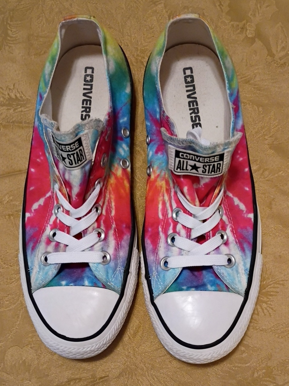 CONVERSE All Star Tie-Dye Low Top - Red, Blue, Yellow Women's 9.0 Men's 7.0 - Picture 4 of 9